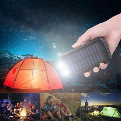 Cargador Solar Portátil 38800mAh, Impermeable, Dual USB, LED