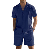 Conjunto deportivo corto de 2 piezas para hombre, informal