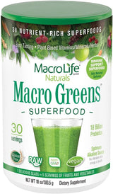 MacroLife Naturals Macro Greens: Superalimento 10oz (30 Serv.)