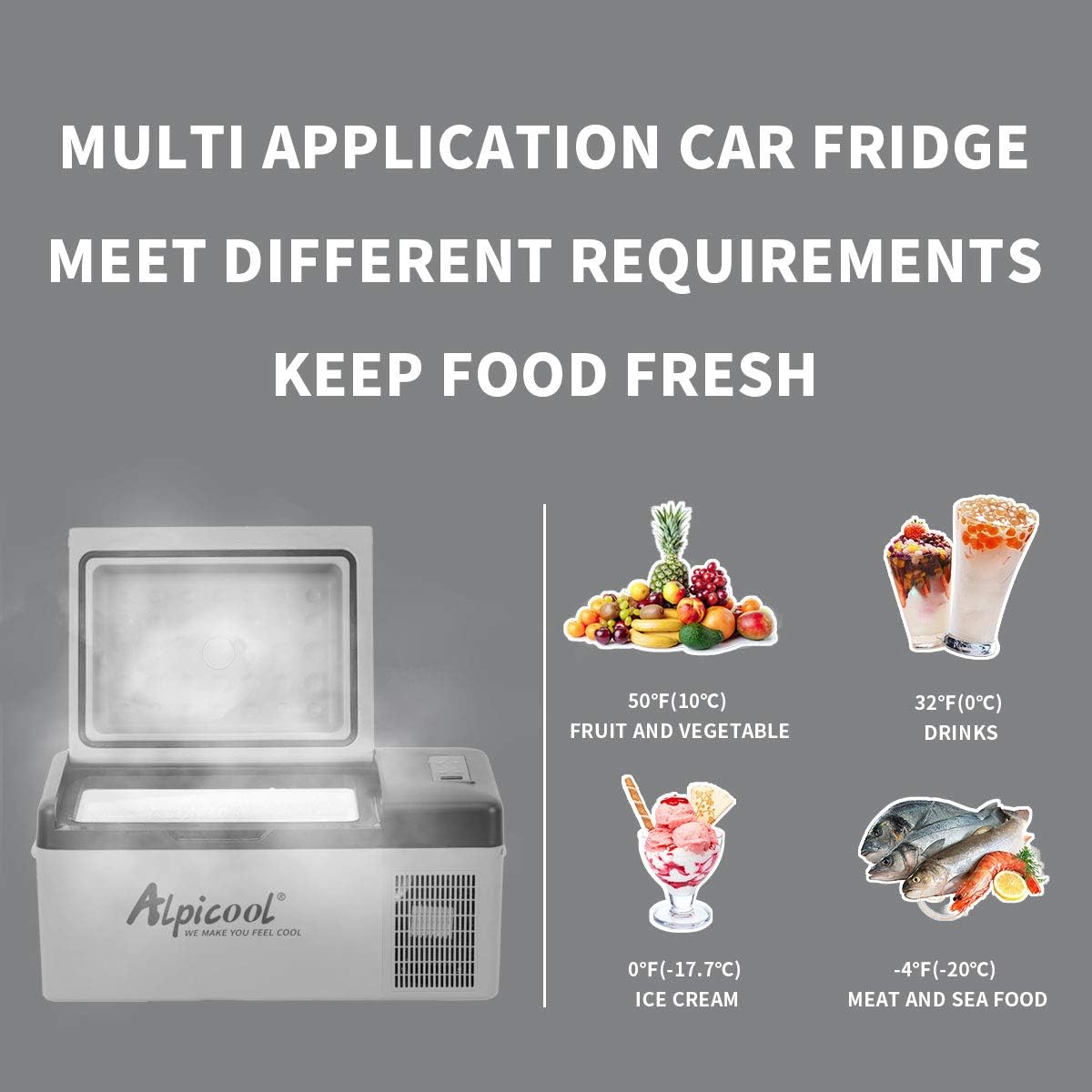 Congelador portátil de coche, refrigeración rápida, 12V, C15
