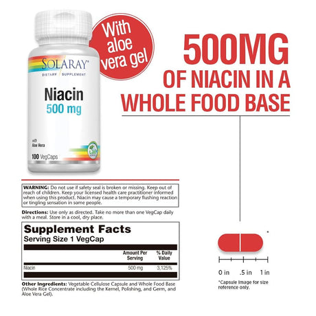 Suplementos Niacin 500 mg Vitamin B3   100cap