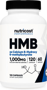 HMB Nutricost 1000mg, 120 Cápsulas, Gluten Free, Non-GMO