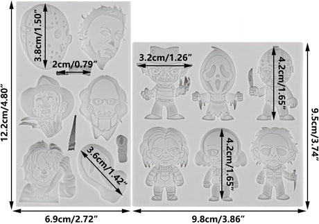 Moldes de Silicona para Personajes de Terror - Set de 2