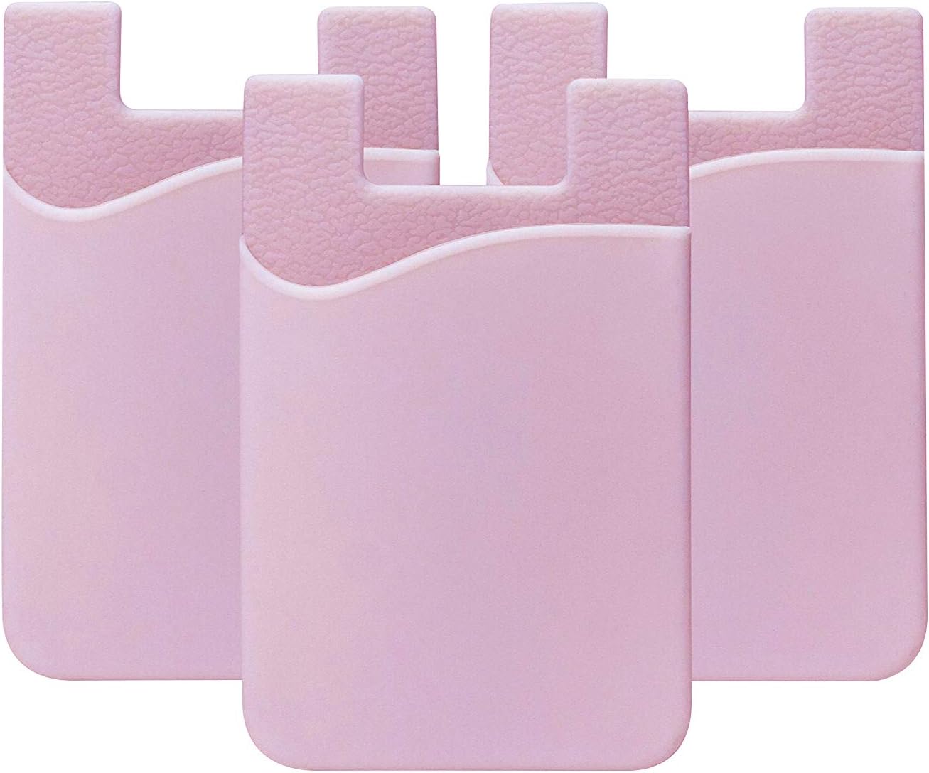 YWXTW Cartera adhesiva de silicona 3M para tarjeta de crédito, funda de identificación ultrafina para teléfonos inteligentes (iPhone/Android/Samsung Galaxy) (paquete de 3 unidades) rosa)