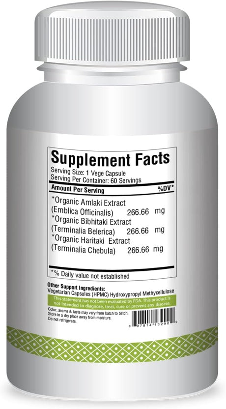 Suplemento Triphala Cápsulas Extracto Ratio (8:1) 60 cáp