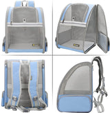 Mochila para transportar gatos cómoda y segura color azul