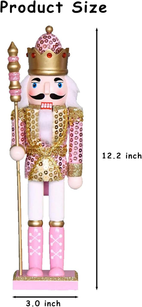 Figuras de Nutcracker de Madera, Decoración Navideña, 12 Pulgadas