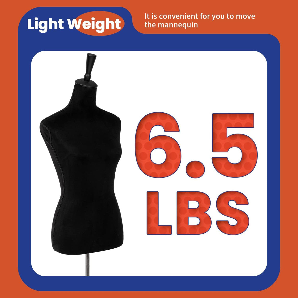 Maniquí Femenino Ajustable 53-67 con Base de Madera