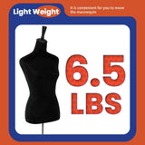 Maniquí Femenino Ajustable 53-67 con Base de Madera