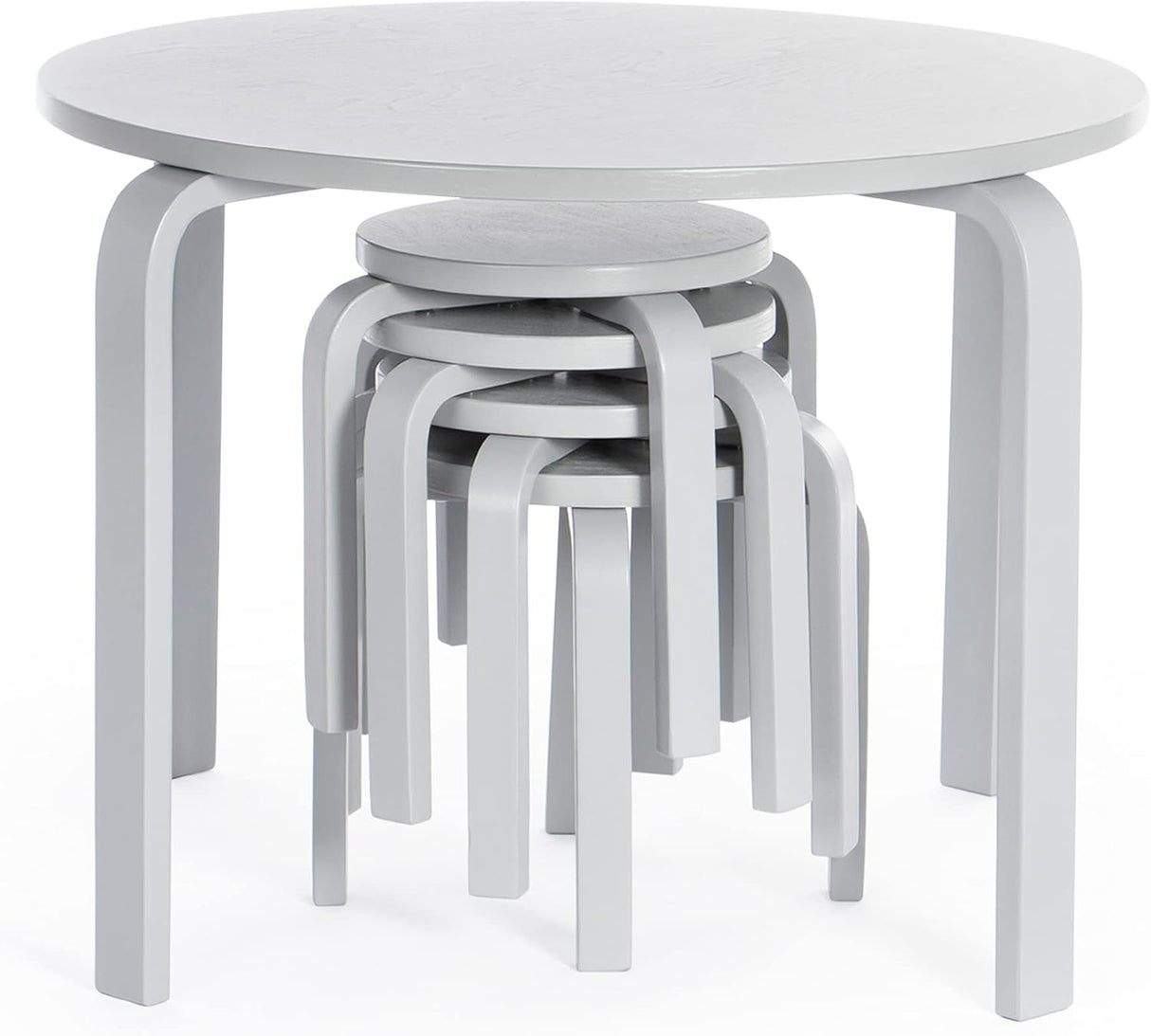 Juego de mesa y sillas nórdicas para niños pequeños gris