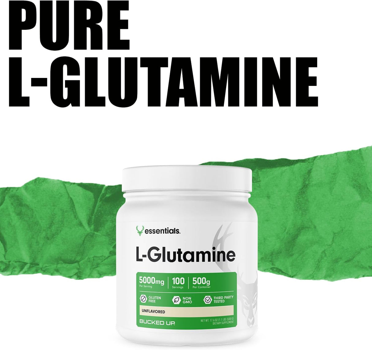 Bucked Up L-Glutamina 500g Sin sabor Sin gluten Non-GMO