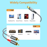 Cable de audio USB C a 2 RCA 6.6 pies tipo C a RCA macho
