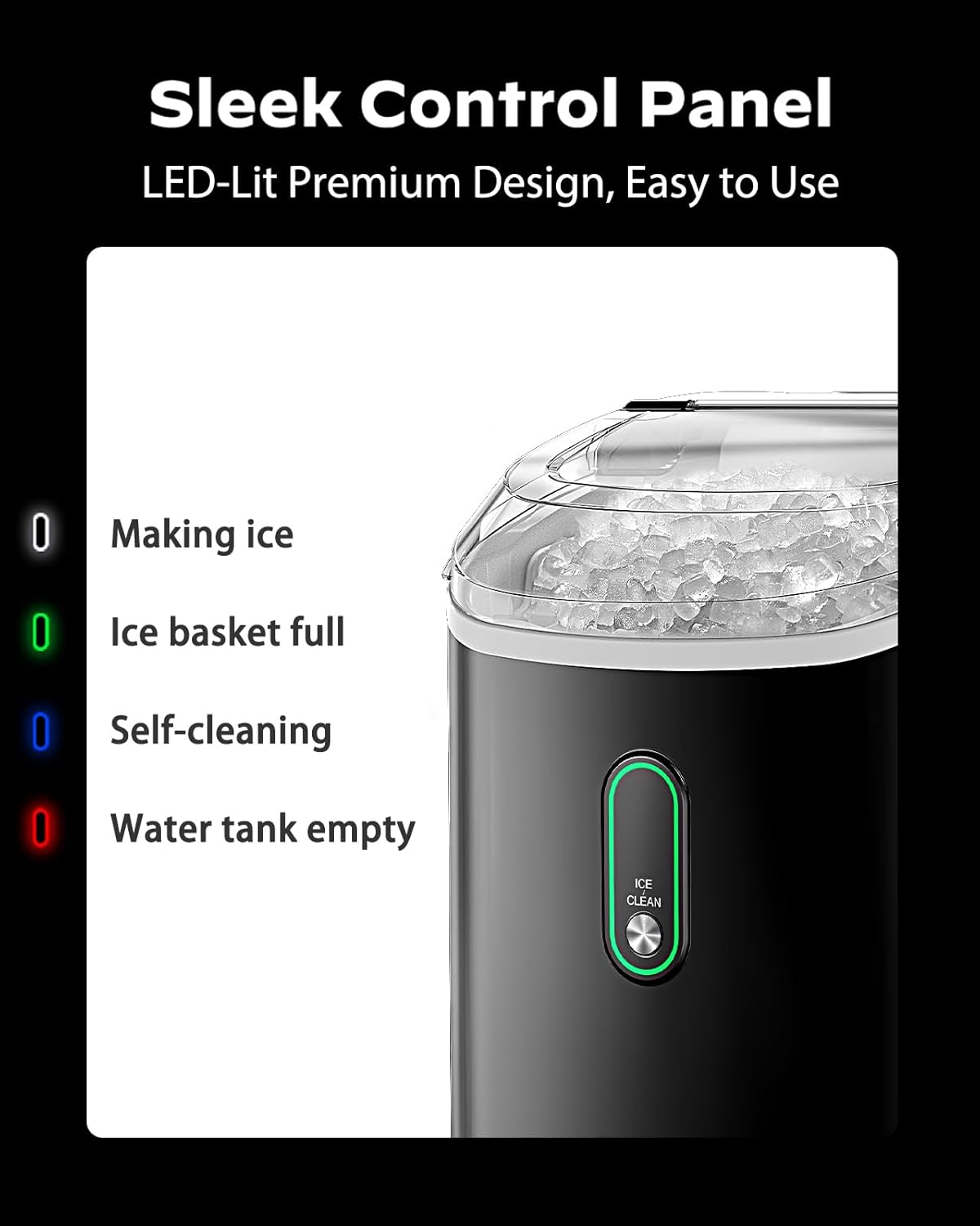 Máquina de Hielo Silonn, 33lbs, Auto-limpieza, Portátil