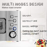 Tostadora CUSIMAX de 2 rebanadas, tostadora de ranura larga con ventana de vidrio, tostadora de pan artesanal de acero inoxidable con elevación automática, panel de vidrio deslizante y bandeja extraíble para migas, tostadora negra