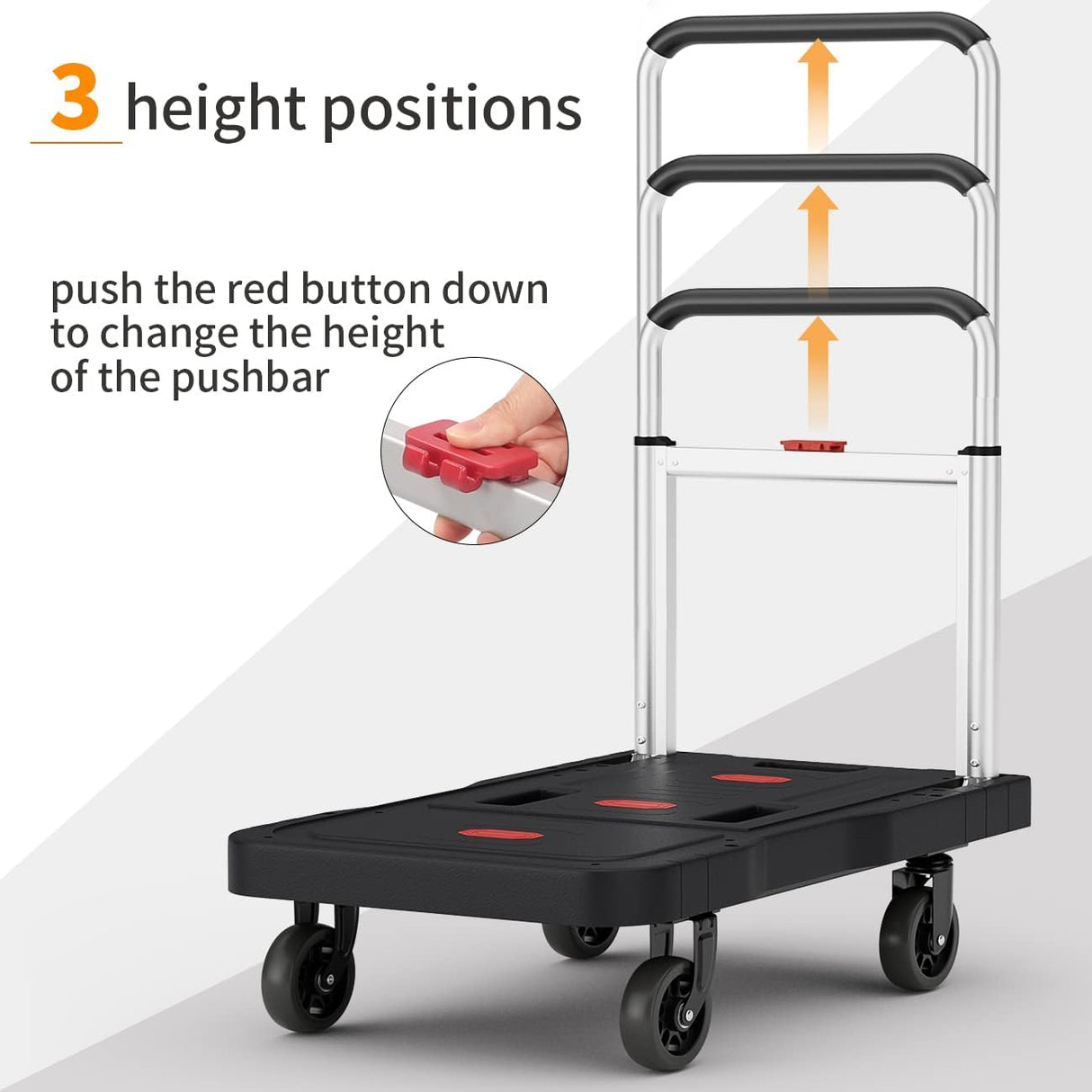Carretilla Plegable 330 lbs - Carro Portátil para Carga Pesada