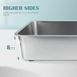 Caja de arena grande acero inoxidable con lado alto IKITCHEN