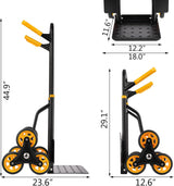 Carretilla Escalera Plegable, Capacidad 330 Lbs, 6 Ruedas