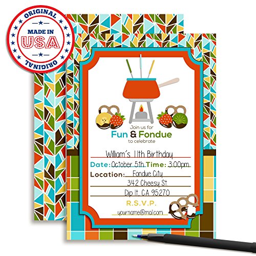 Juego de 10 invitaciones de relleno con temática de fiesta