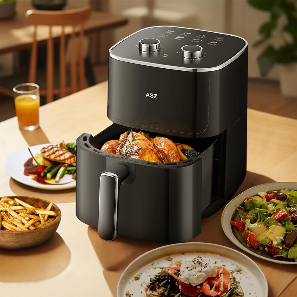 Freidora de aire ASZ 5qt 1400W, 4.7L, temporizador 60s
