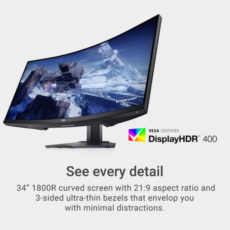 Monitor Curvo de Juegos Dell 34 WQHD 144Hz S3422DWG