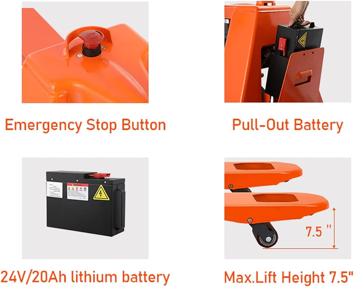 Carretilla Elevadora Eléctrica Tory 3,300lbs Batería de Litio