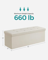 Otomana plegable de almacenamiento, asiento acolchado, ULSF70M