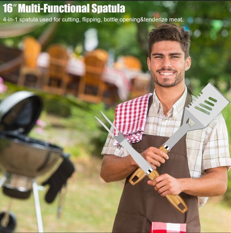 Set de 31 piezas de accesorios de parrilla de acero inoxidable