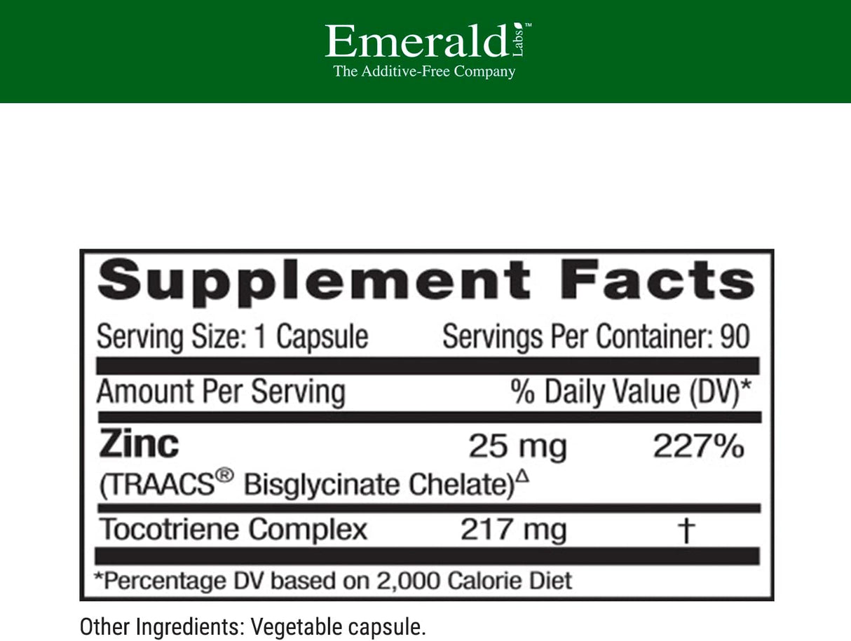 Suplementos Zinc 25 mg  dietético con biodisponibilidad 90u
