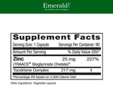 Suplementos Zinc 25 mg  dietético con biodisponibilidad 90u