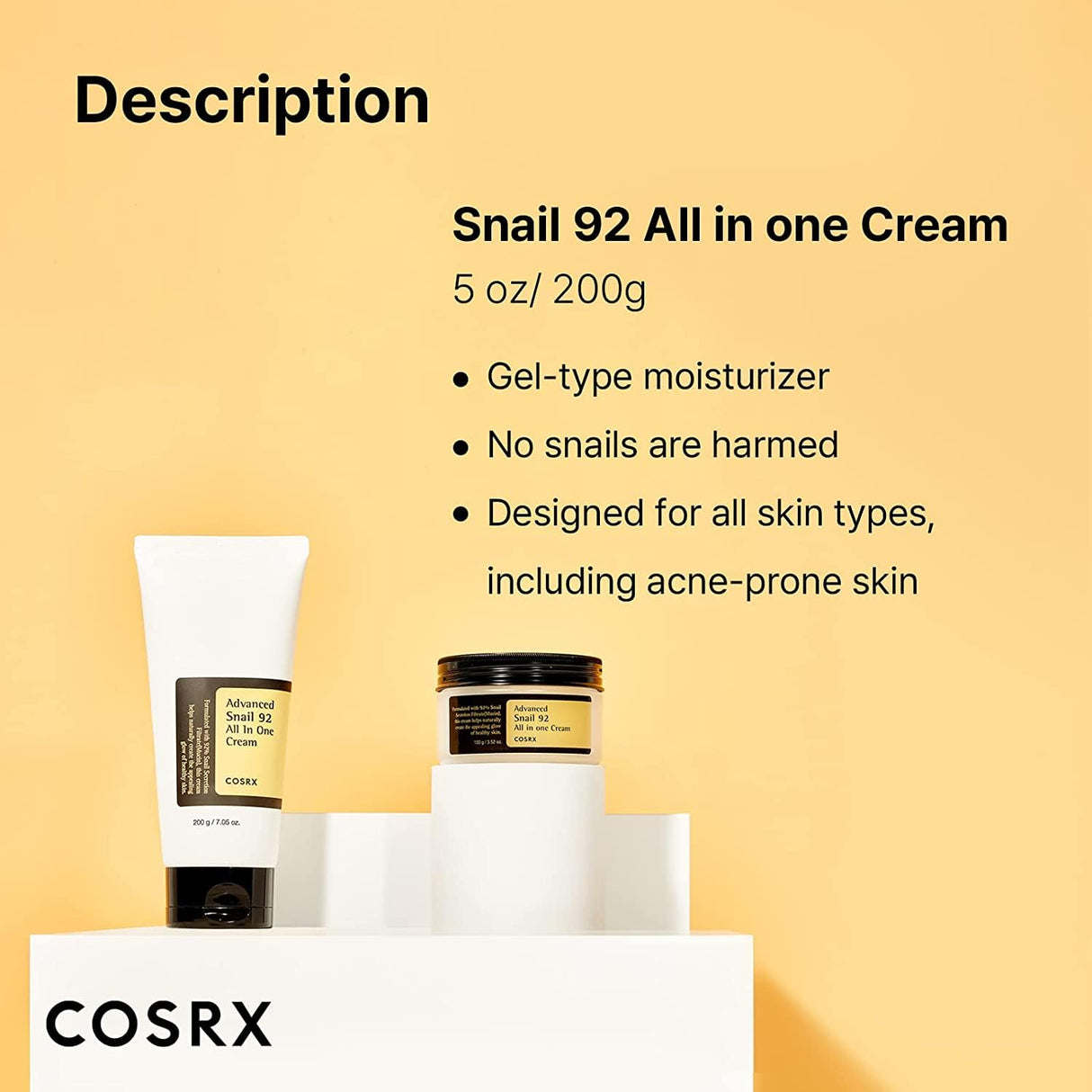 Crema Facial Reparadora Diaria con Mucina de Caracol, Piel
