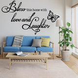 Vinilo Decorativo Bless This Home - Frases Inspiradoras