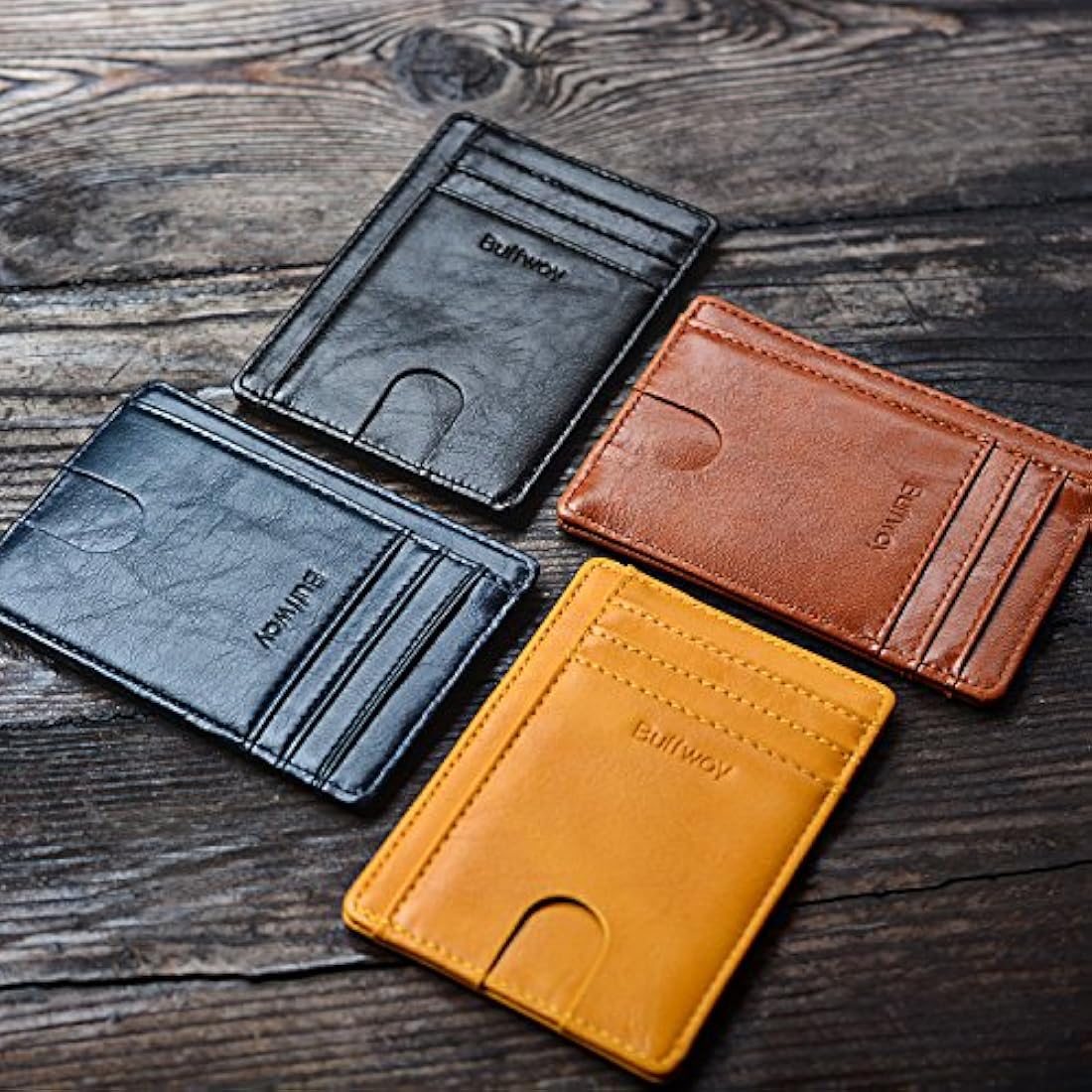 Buffway - Bloqueo de Cuero Carteras para Hombres Mujeres