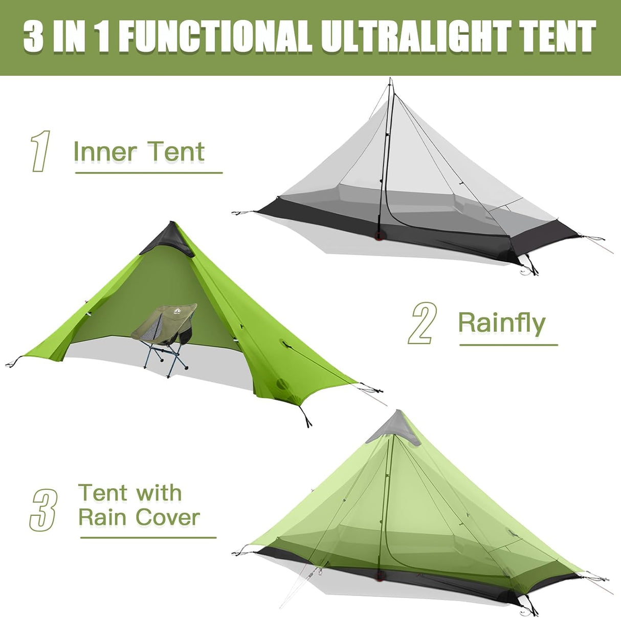 Tienda de camping Ultraligera 1 Persona - Night Cat 2 lbs