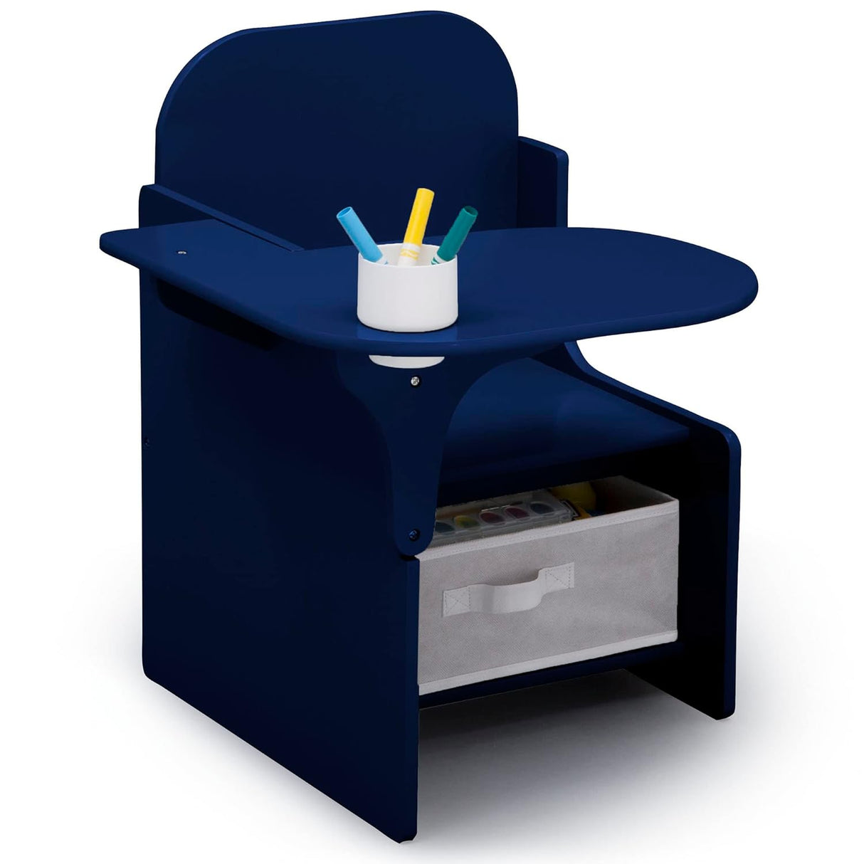 Escritorio con silla y compartimento para niños azul marino