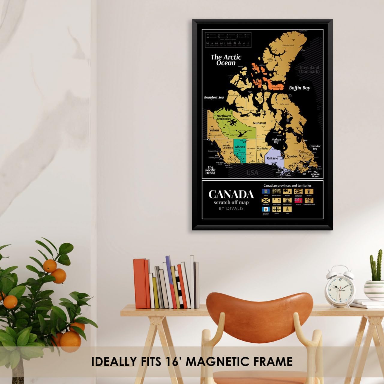 Póster Rascable de Canadá 24x16" con Parques Nacionales