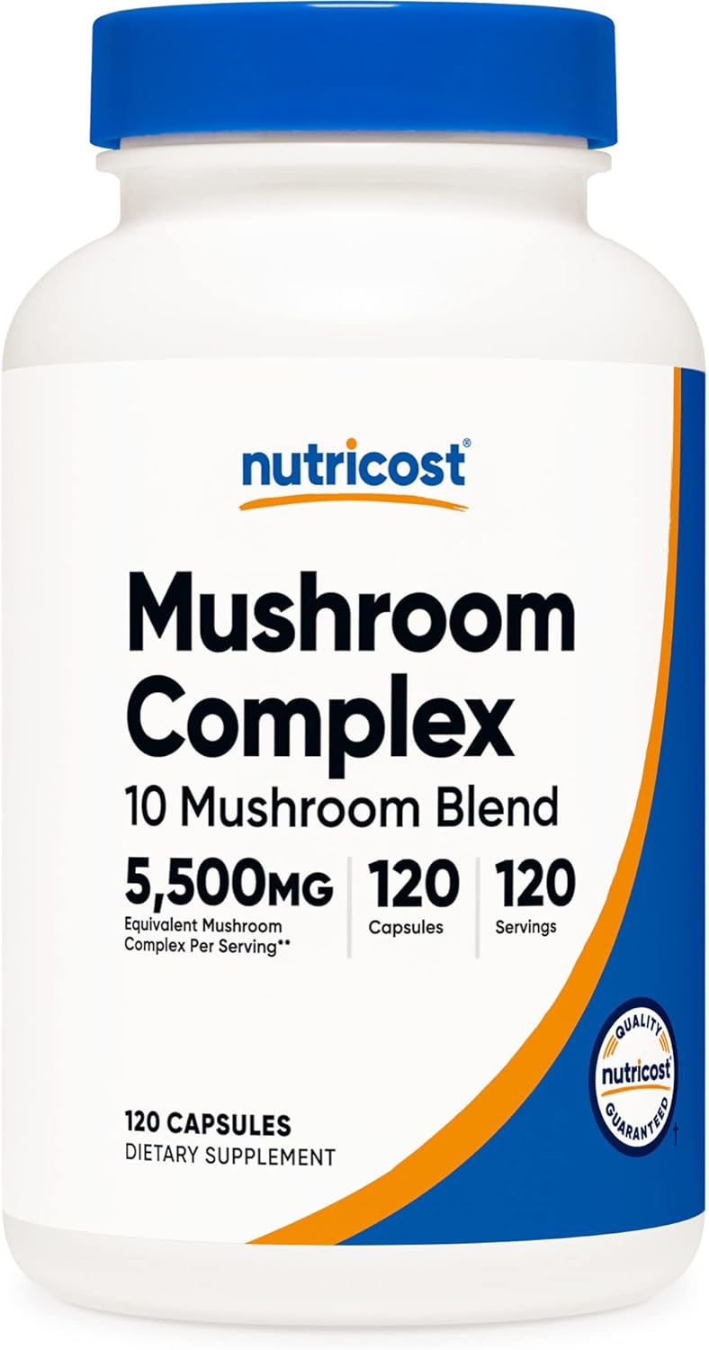 Suplemento Complejo de Hongos, 10 Variedades, No-GMO y Sin Gluten