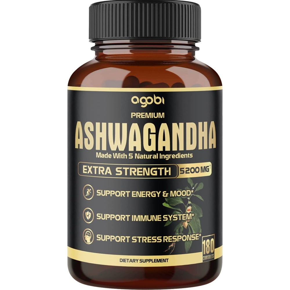 Suplementos Ashwagandha prémium 5 en 1 a 5200 mg en polvo