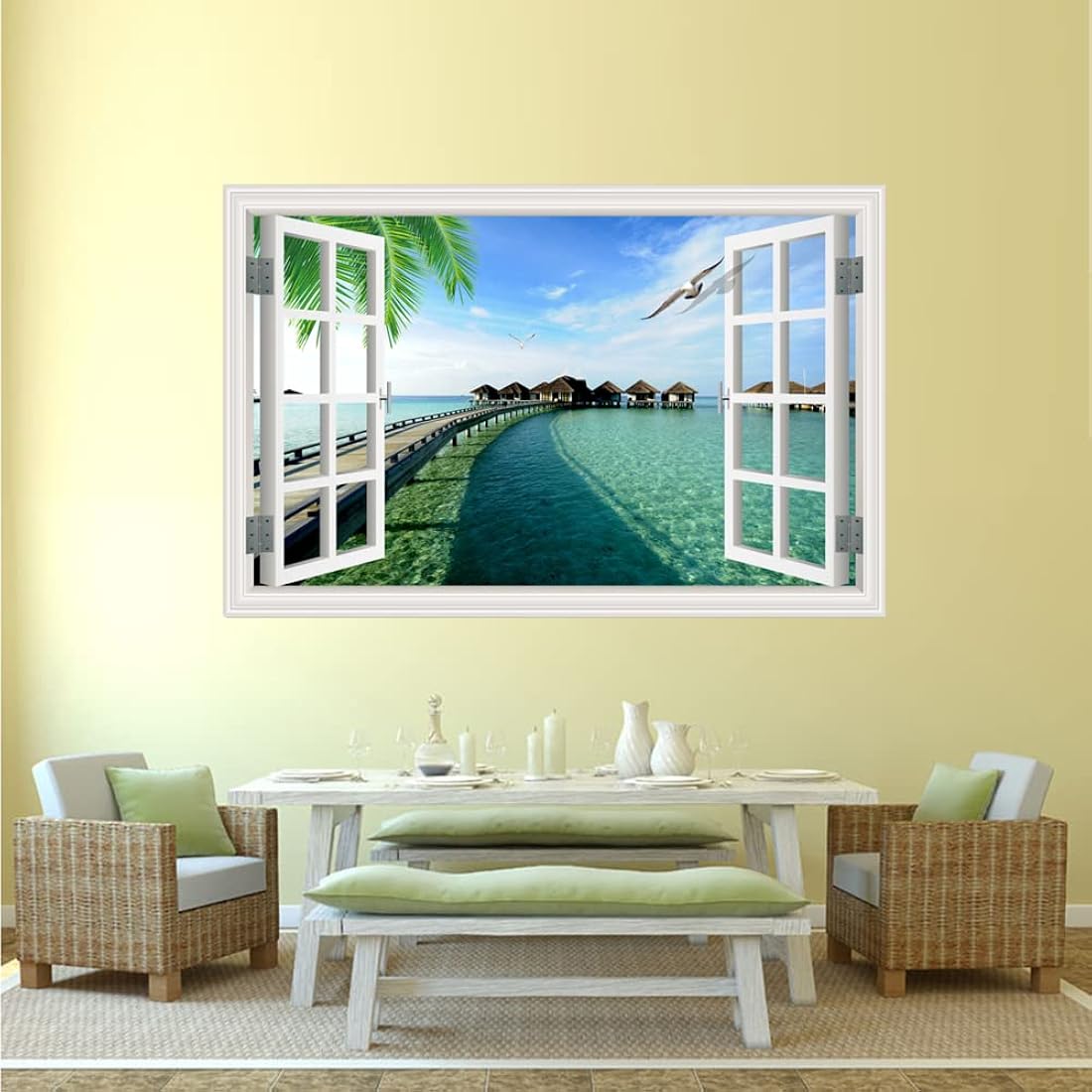 THNWSY Adhesivo autoadhesivo para pared, Maldivas