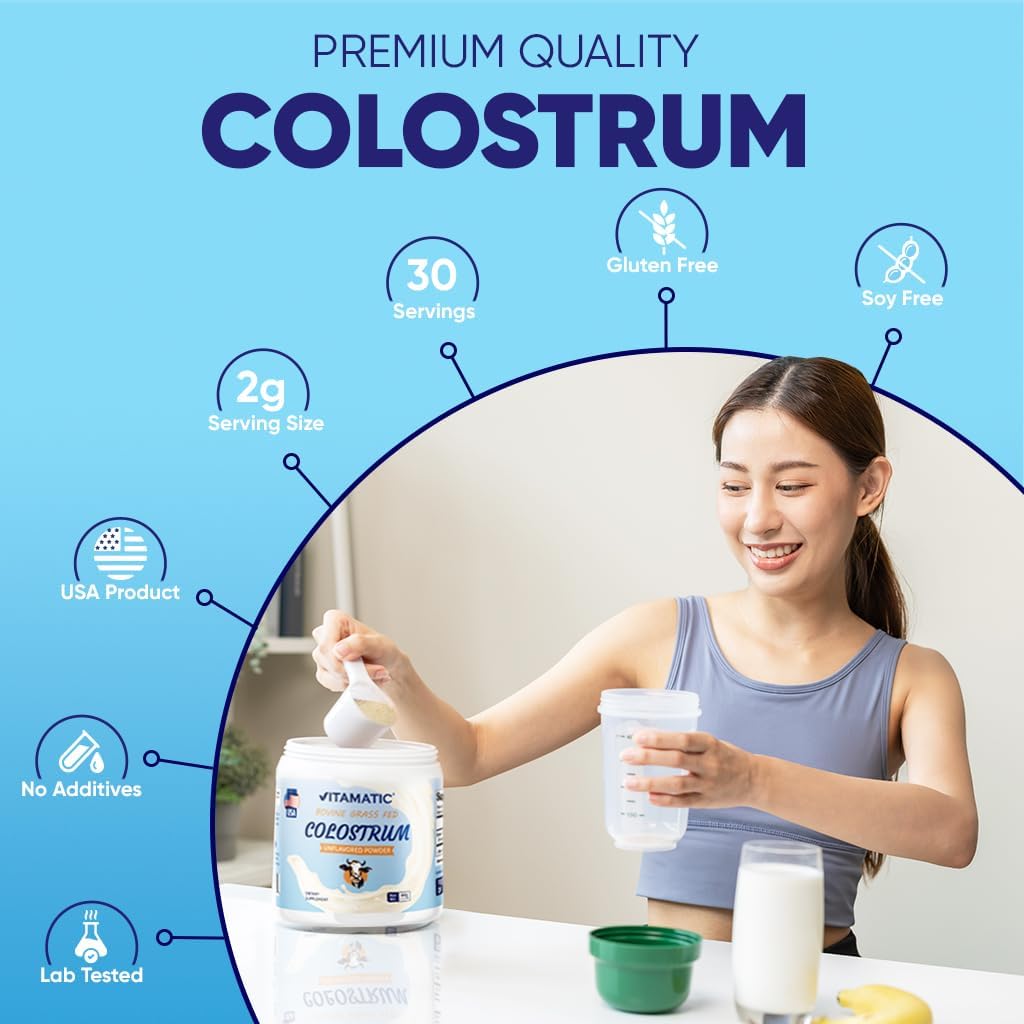 Colostro Bovino Vitamatic - Salud Digestiva y Recuperación 30 Serv.