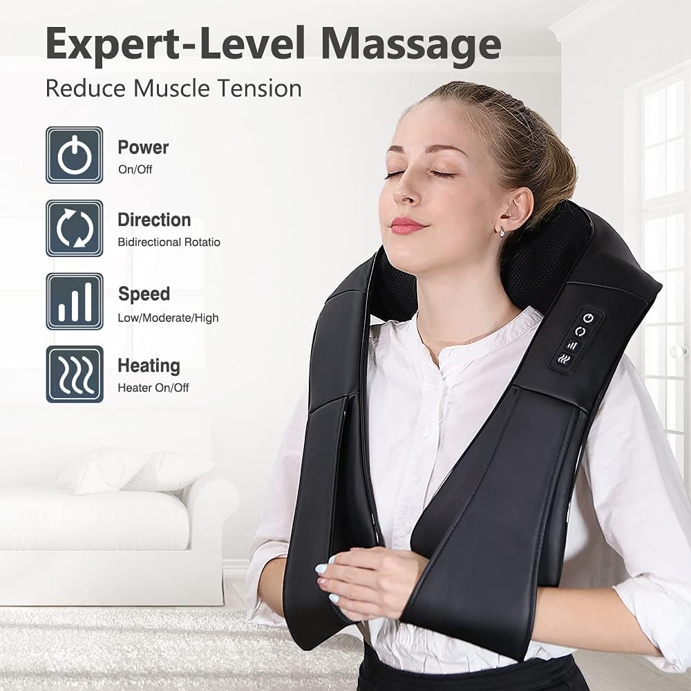 Masajeador de Cuello con Calor, Shiatsu, Profundo 3D, Modelo X
