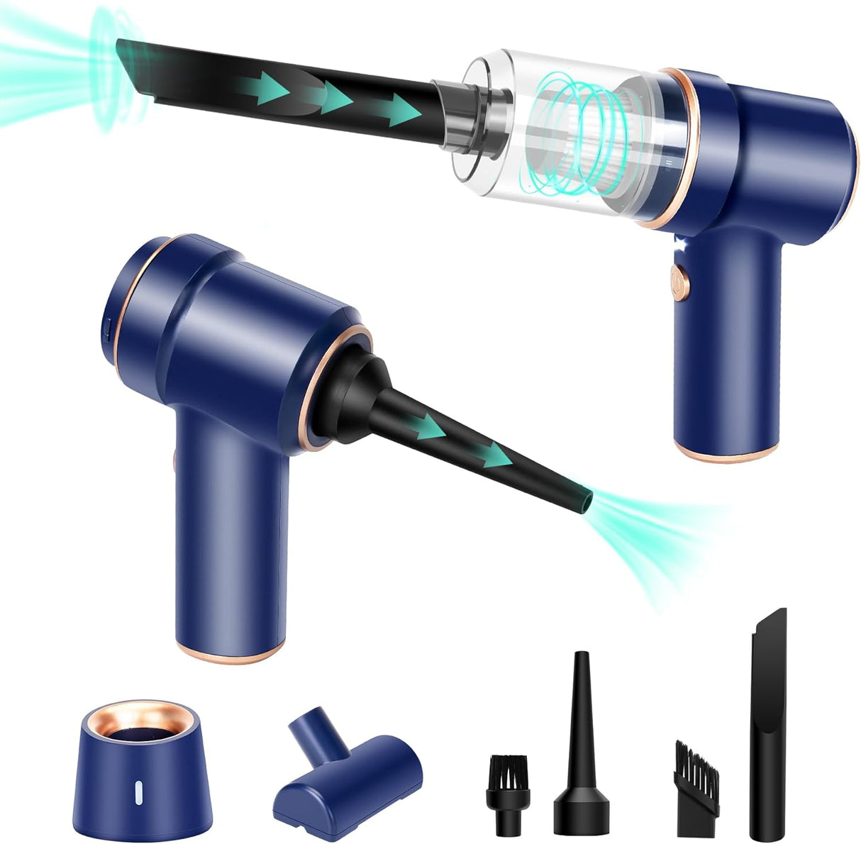 Aspiradora Mini 8Kpa, 120W, 2 en 1, con Luz LED, Sin Cable