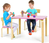 Mesa y sillas de madera para niños pequeños lectura artes