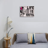 Póster de arte pop con graffiti, pintura en lienzo de Banksy