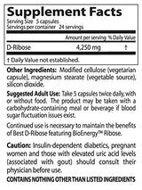 Doctor's Best D-Ribose con bioenergía ribosa, vegana, mejora