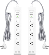 pack de 2 regletas de alimentación Cable de extensión de 12ft