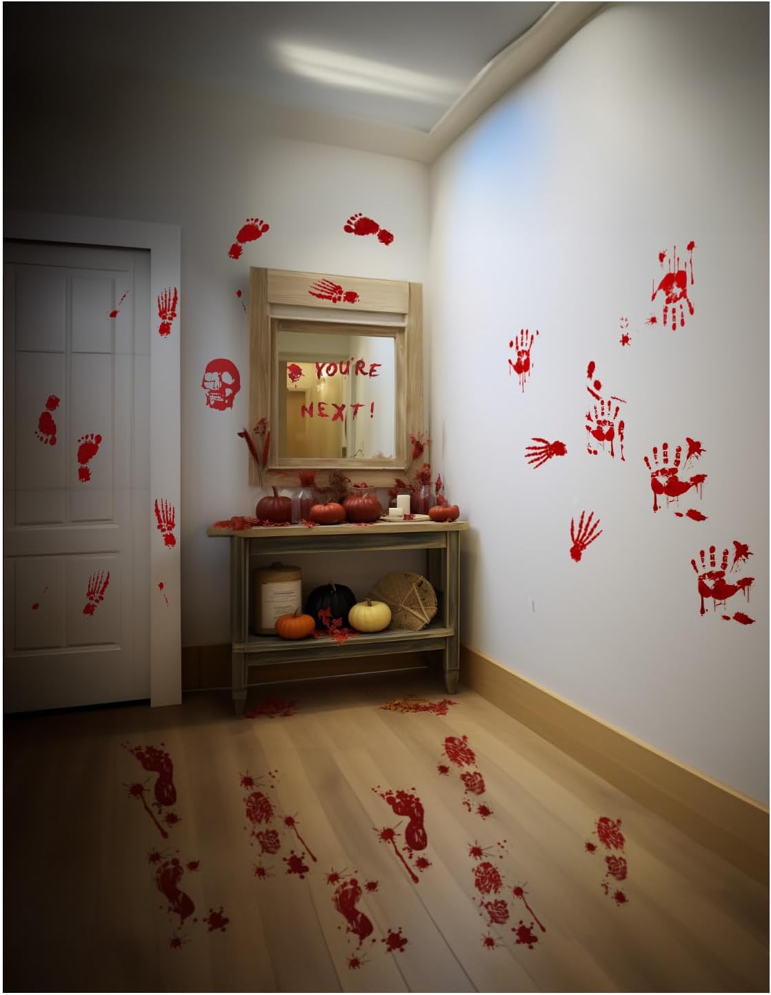 Pegatinas Halloween Huellas de Sangre - 12 Láminas PVC Decorativas