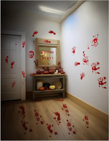 Pegatinas Halloween Huellas de Sangre - 12 Láminas PVC Decorativas