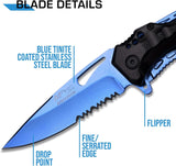 Cuchillo táctico plegable con clip, asistencia por resorte - MT-A705