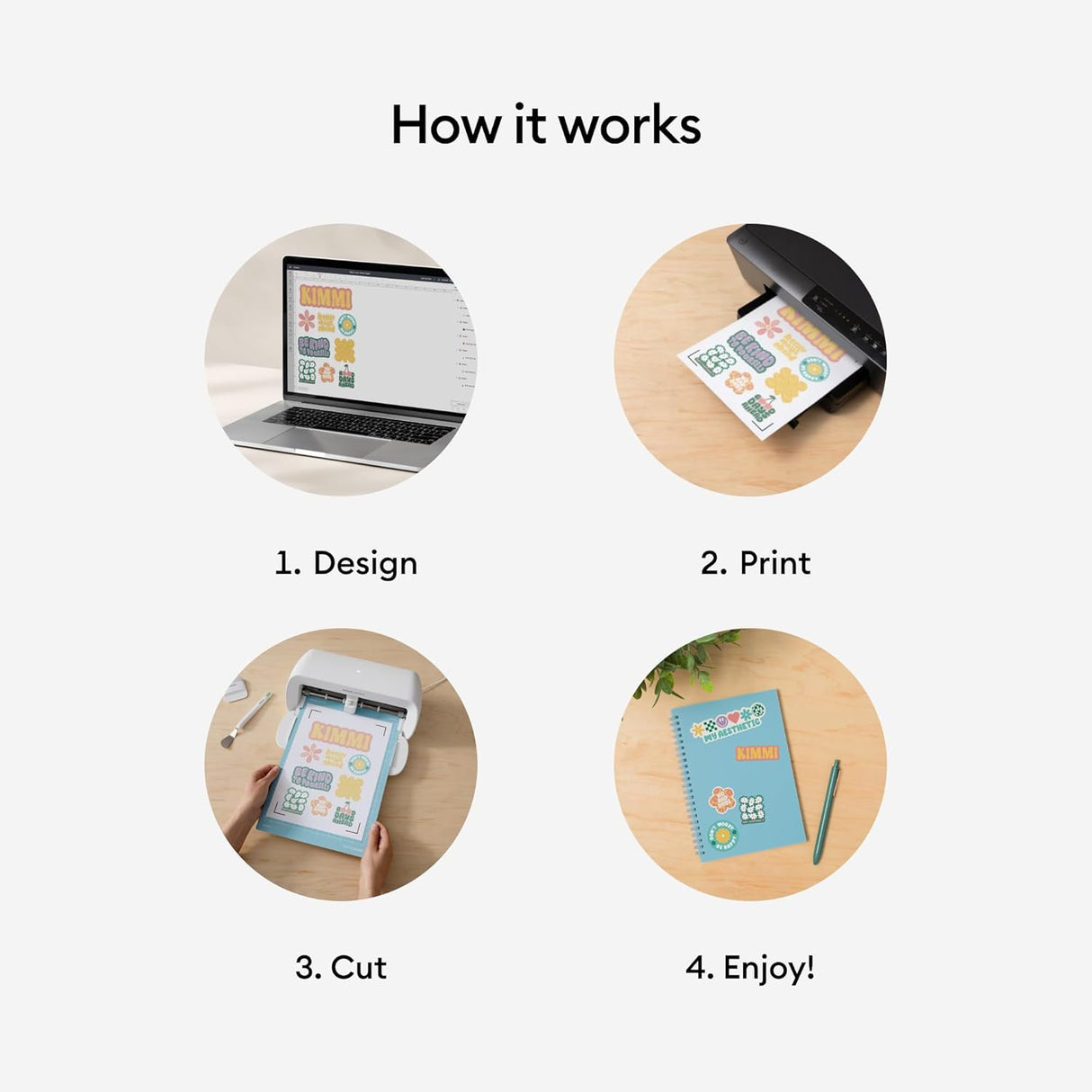 Cricut Joy Xtra - Kit de Stickers con Papel Adhesivo y Mat