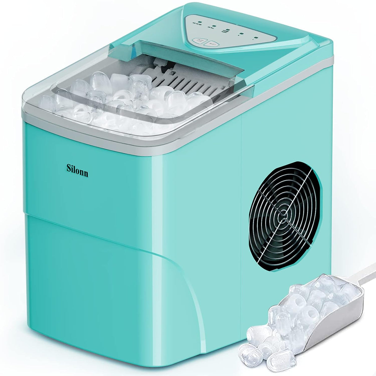 Máquina de Hielo Silonn, 9 Cubos en 6 Min, Auto-limpieza